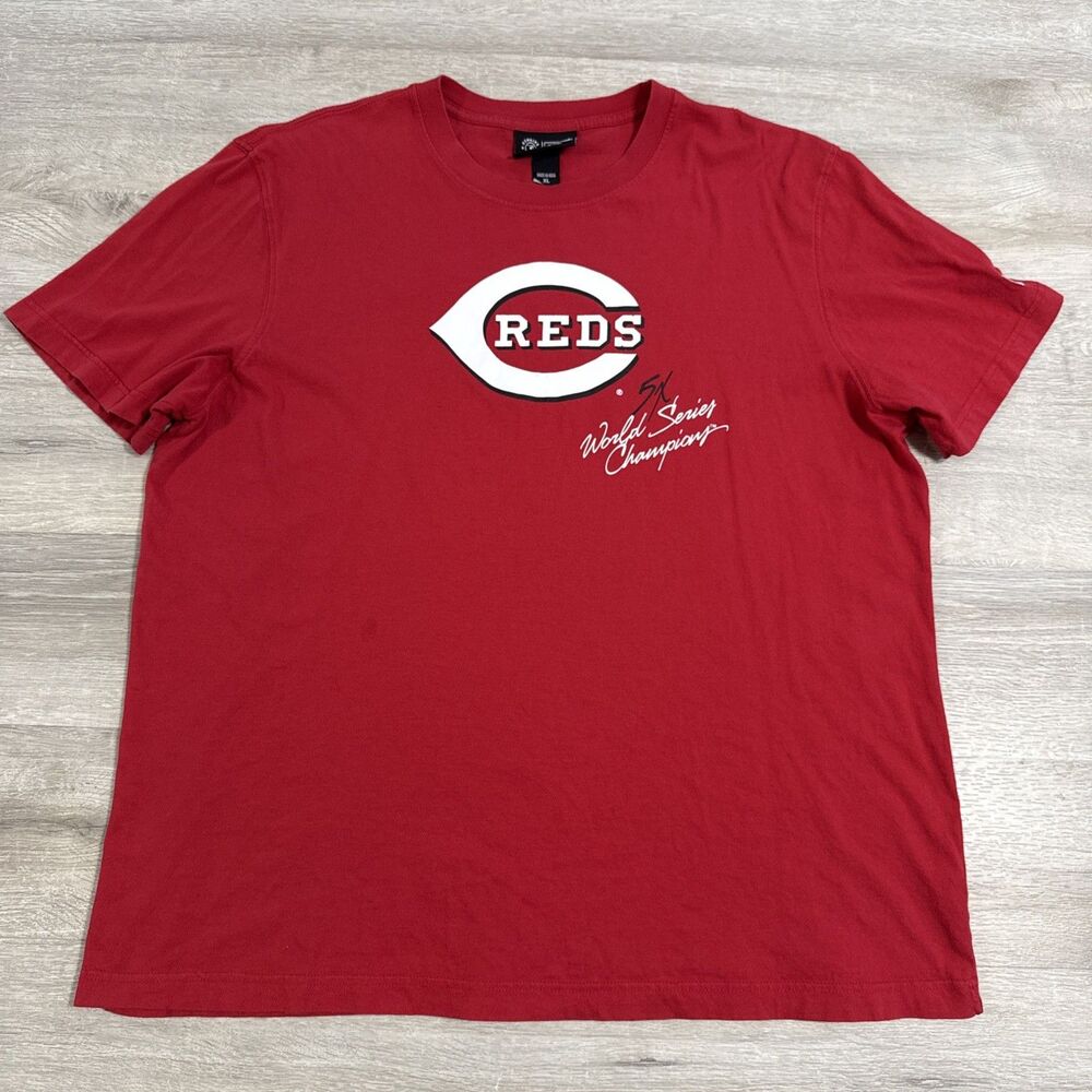 Cincinnati Reds Shirt Men’s XL Red New Era Cotton 5X World Series Champions